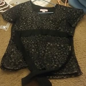 Koi Scrub top size small with a tye to back